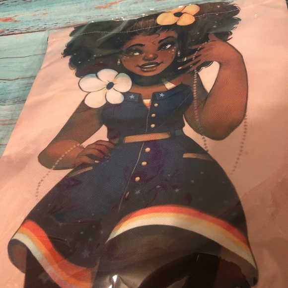 Drawstring backpack flower fro - Picture 4 of 4